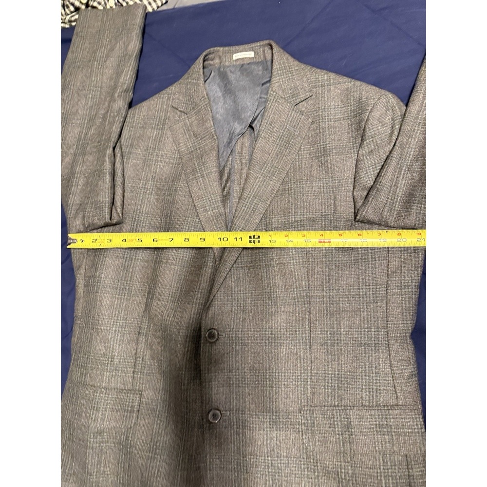 Joseph Abboud Lanificio di Pray 44R Blazer Sport Coat Jacket Gray Glen Plaid - Picture 5 of 11